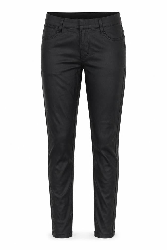 Front view of women’s black mom jeans, size UK 6, 28-inch leg