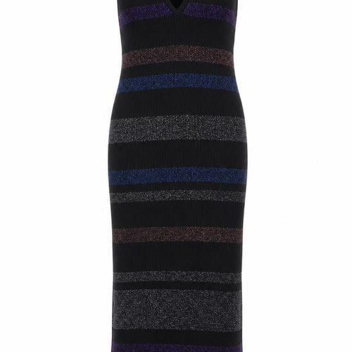 Preworn Womens Black Striped  Bodycon  Size M