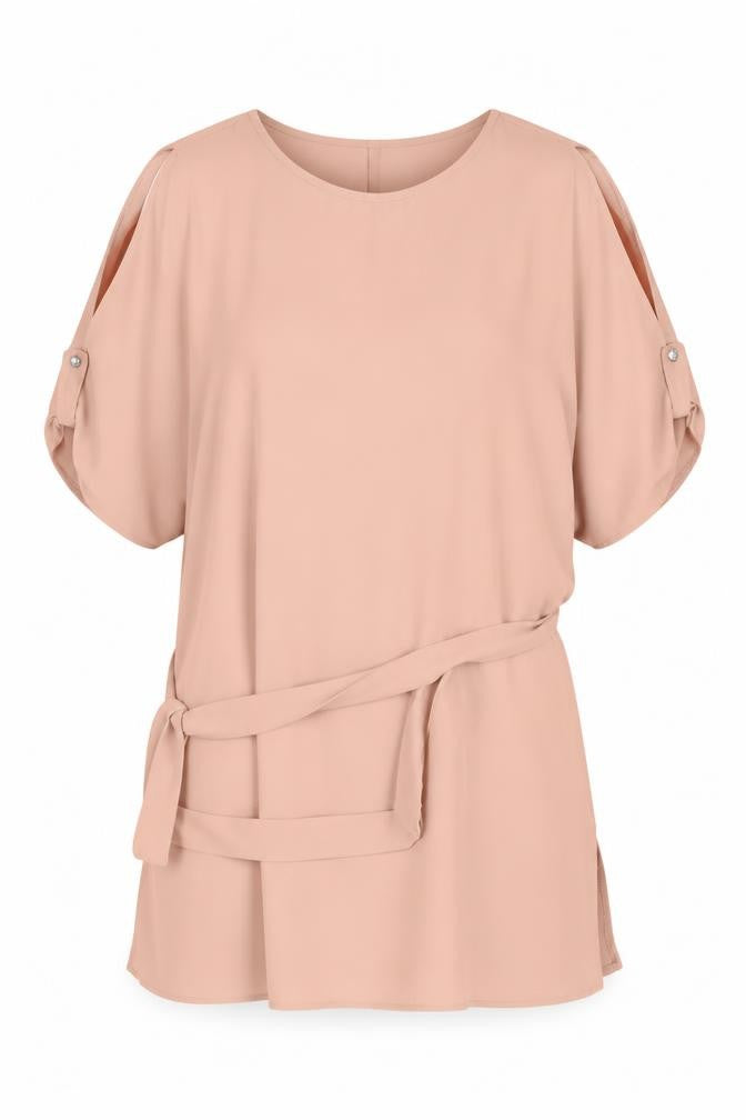 Front view of Atmosphere women’s pink basic blouse, size UK 12