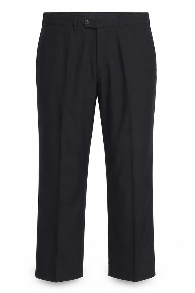 Front view of Next men’s blue trousers, size 34, in, 29-inch leg