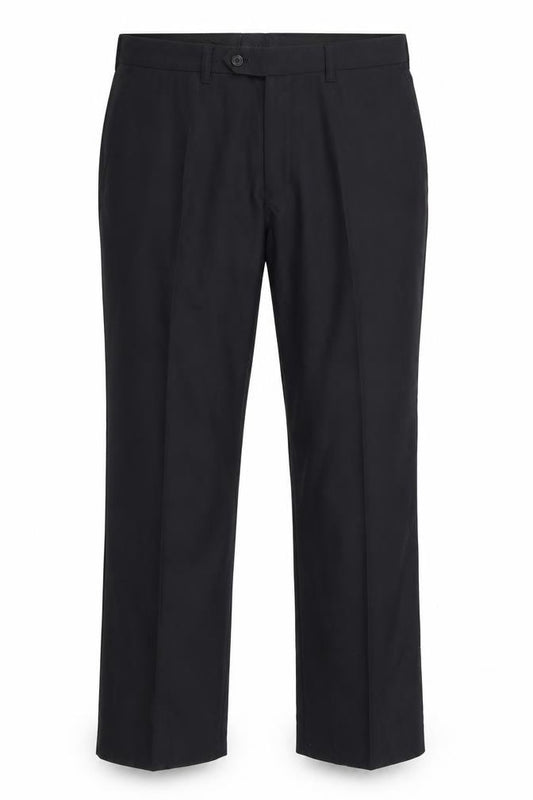 Front view of Next men’s blue trousers, size 34, in, 29-inch leg