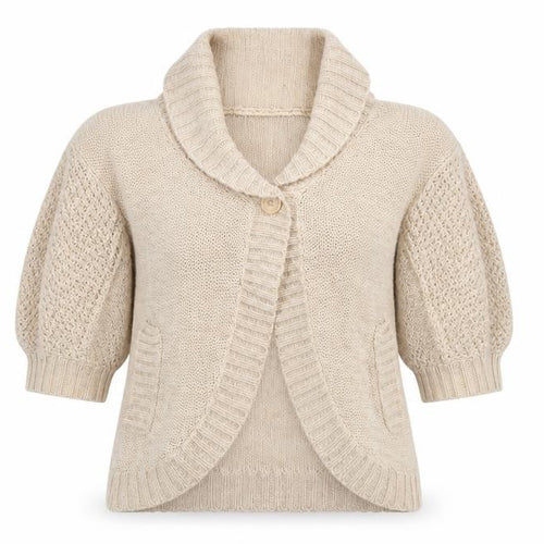 Silent Angels Womens White  Knit Cardigan Jumper Size 10