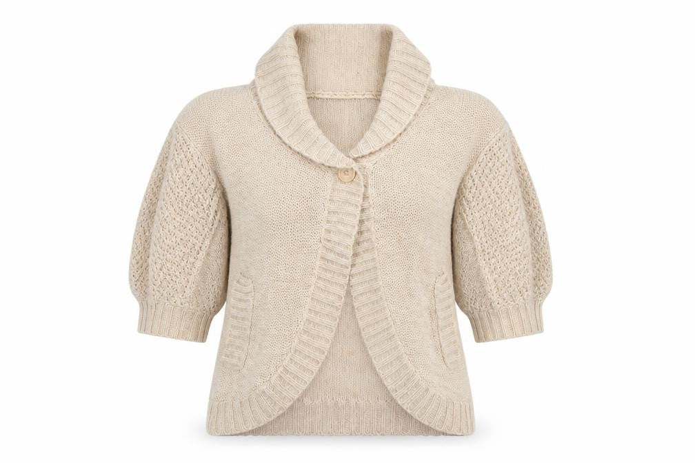 Silent Angels Womens White  Knit Cardigan Jumper Size 10