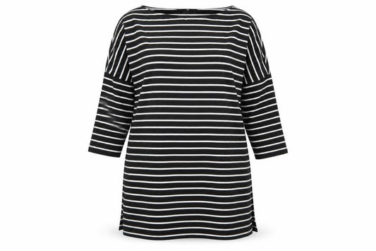 Front view of Very women’s black striped a-line, size UK 12