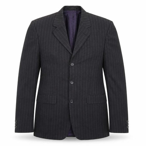 George Mens Grey Striped Rayon Jacket Suit Jacket Size 38