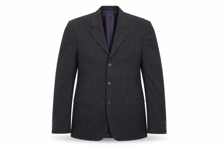 George Mens Grey Striped Rayon Jacket Suit Jacket Size 38