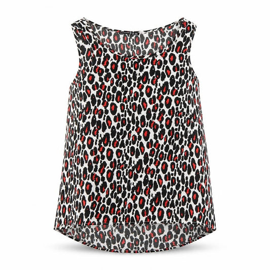 Front view of Atmosphere women’s white animal print chiffon camisole tank, size UK 10