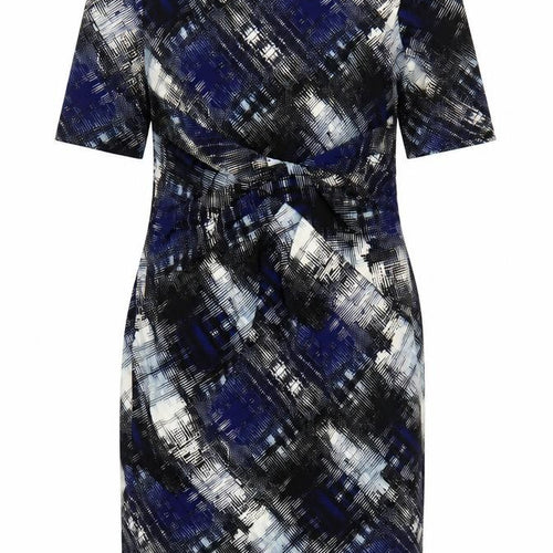 Marks and Spencer Womens Blue Geometric  A-Line  Size 8