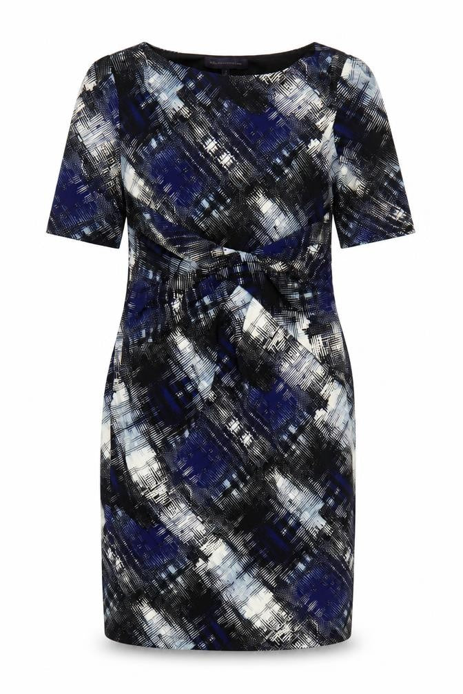 Marks and Spencer Womens Blue Geometric  A-Line  Size 8