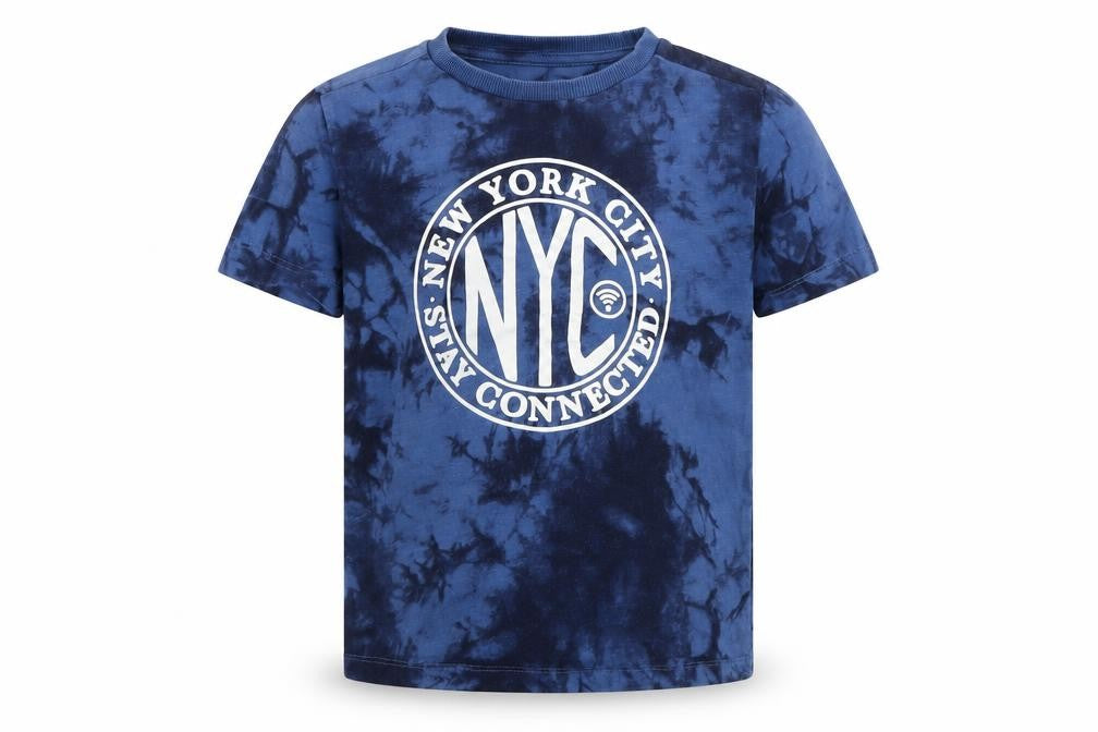 Front view of Next boys’ black basic t-shirt, size 5, years