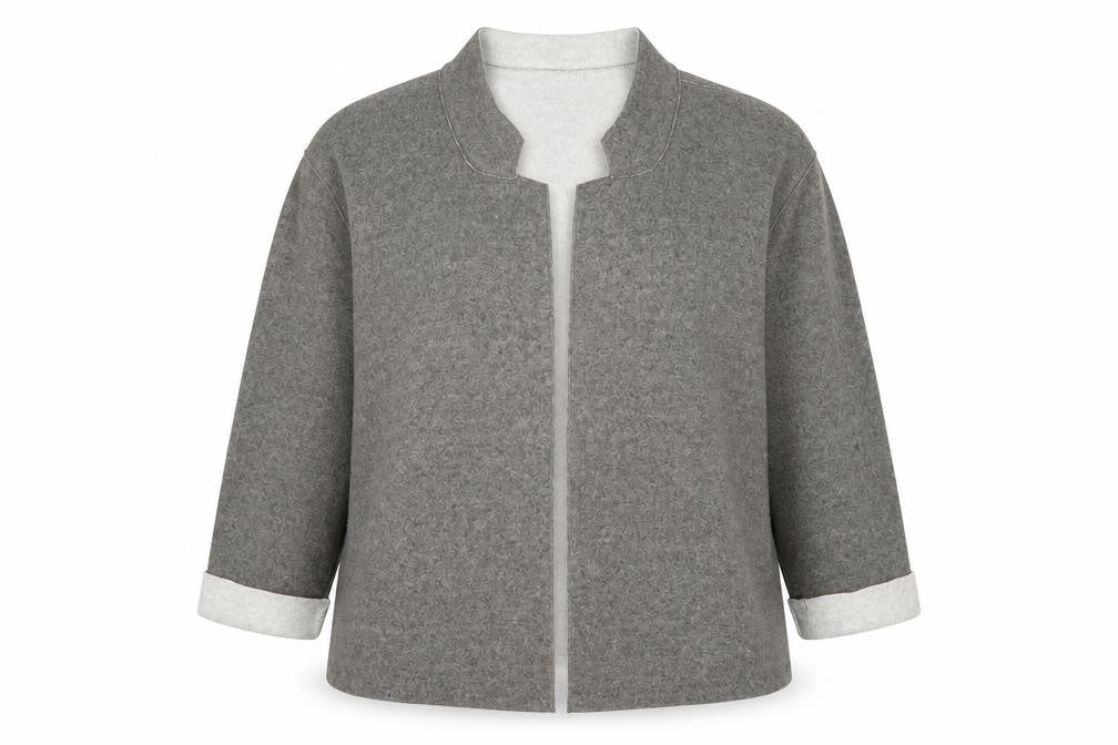 Front view of Tu women’s grey cardigan jumper, size UK 20