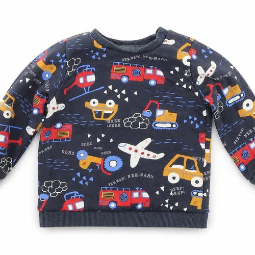 F&F Baby Grey   Pullover Jumper Size 3-6 Months  - cars