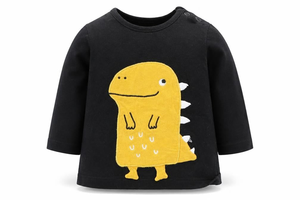F&F Boys Black   Basic T-Shirt Size 0-3 Months  - DInosaur
