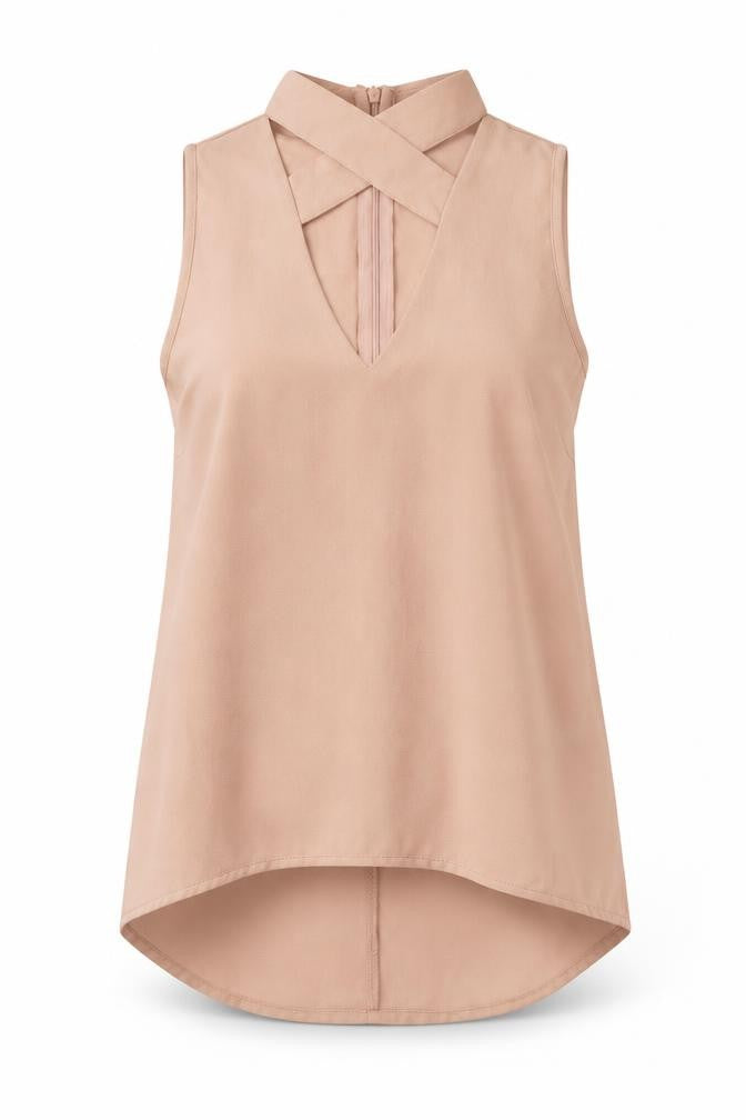 Front view of Atmosphere women’s pink basic blouse, size UK 4