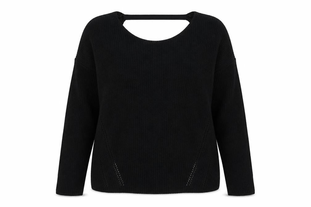 F&F Womens Black  Knit Pullover Jumper Size 12