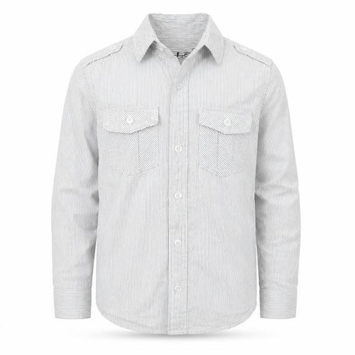 Rebel Boys Grey Striped  Basic Button-Up Size 7-8 Years