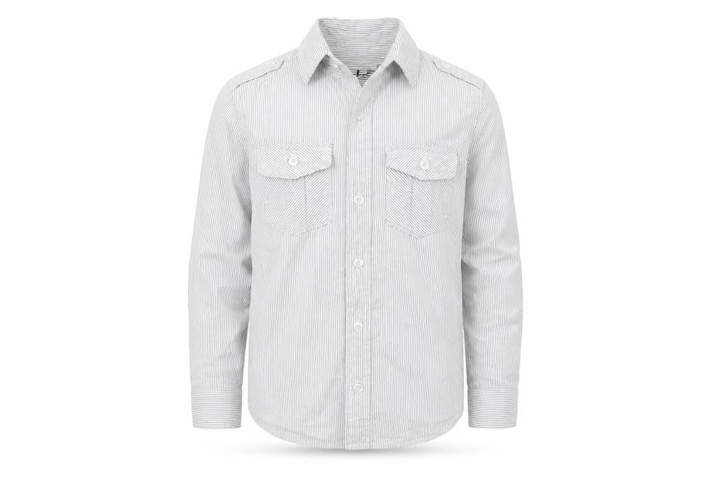 Rebel Boys Grey Striped  Basic Button-Up Size 7-8 Years