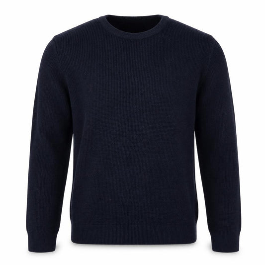 Front view of River Island men’s blue henley jumper, size S