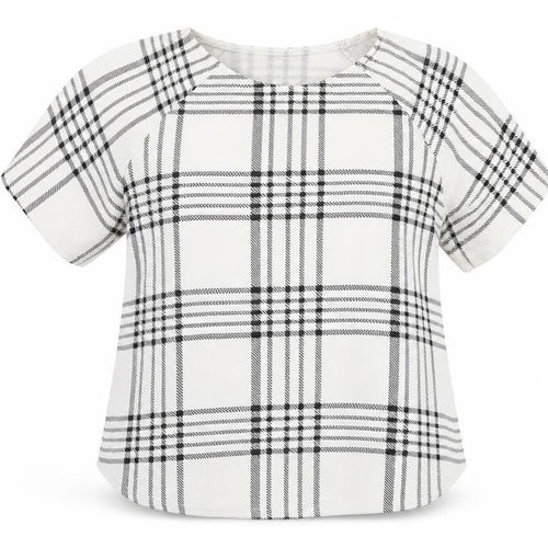 Select Womens White Check  Basic Blouse Size 12