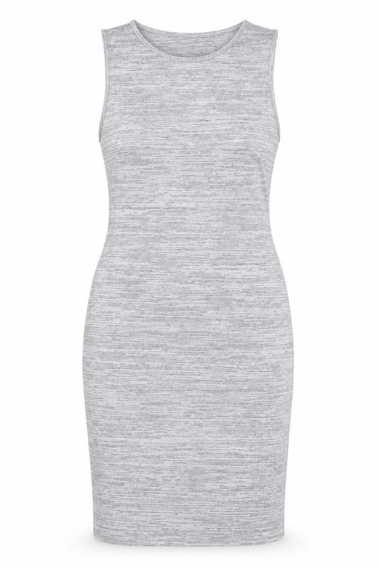 Front view of Select women’s grey shirt dress, size UK 12