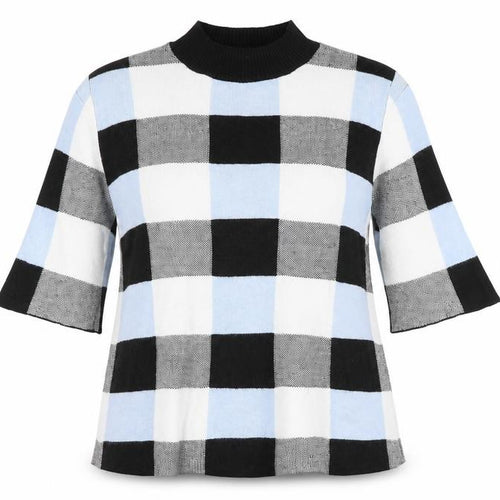 F&F Womens Black Check  Pullover Jumper Size 8
