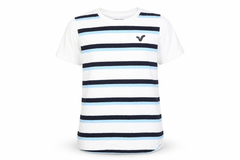 Voi Boys White Striped  Basic T-Shirt Size 7-8 Years