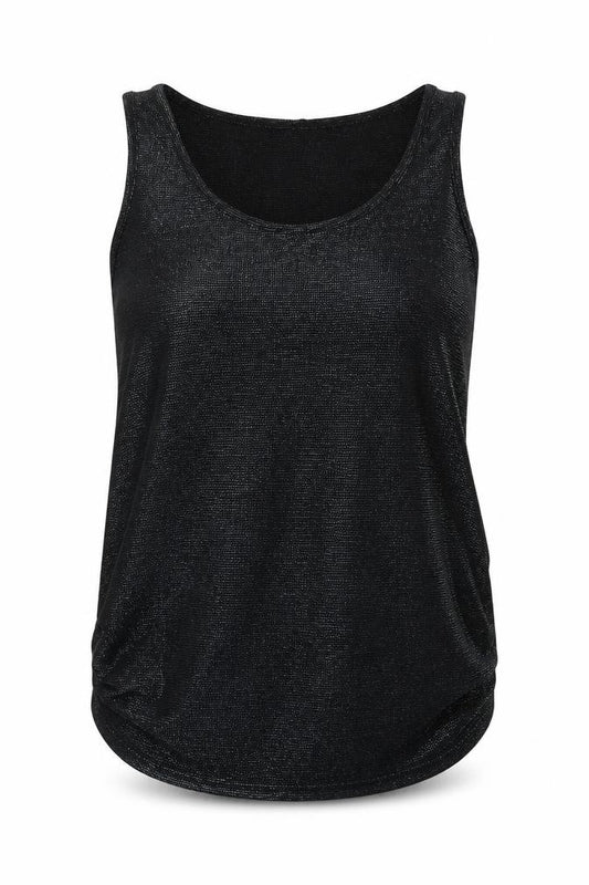 Front view of Next women’s green basic tank, size UK 8