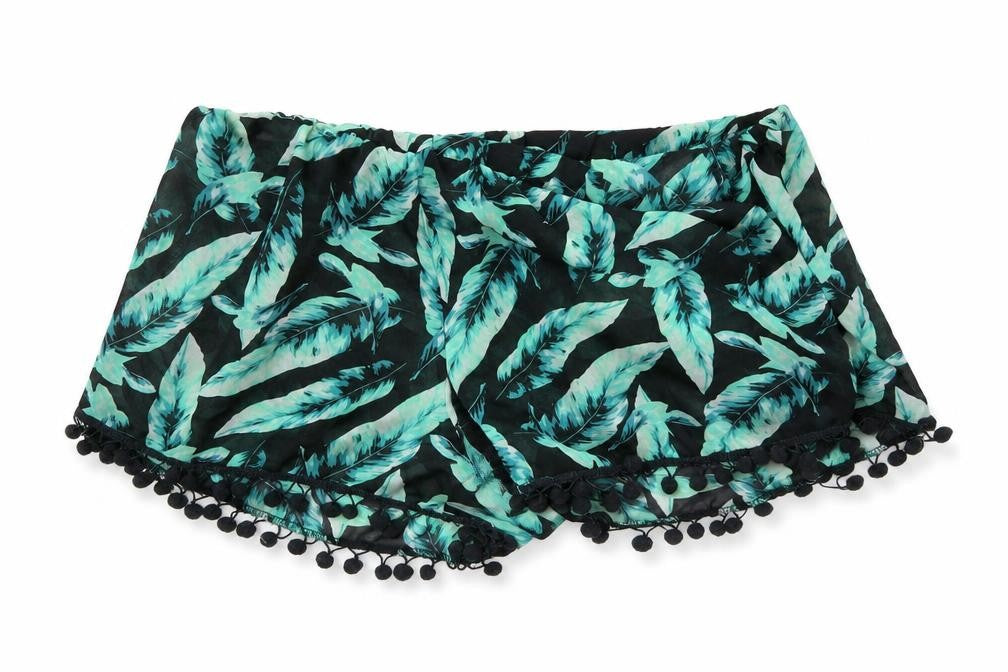Boohoo Womens Black Floral  Hot Pants Shorts Size L