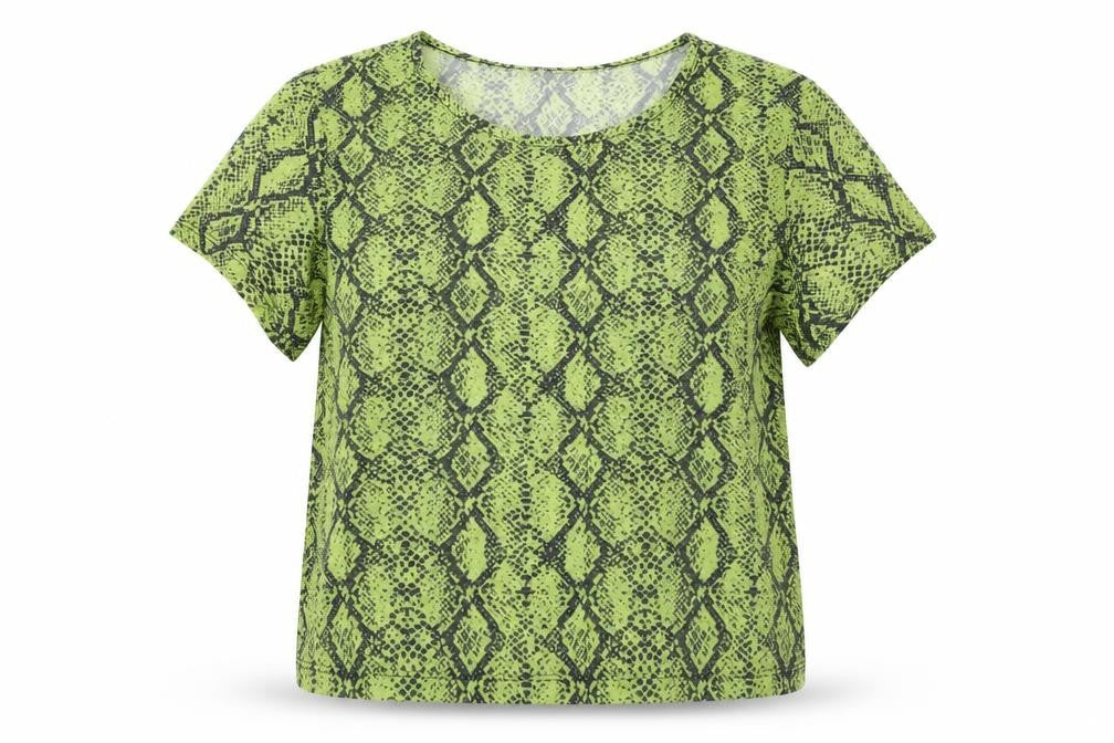 Front view of Primark women’s green animal print basic blouse, size M