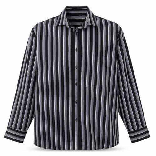 George Mens Black Striped   Button-Up Size L