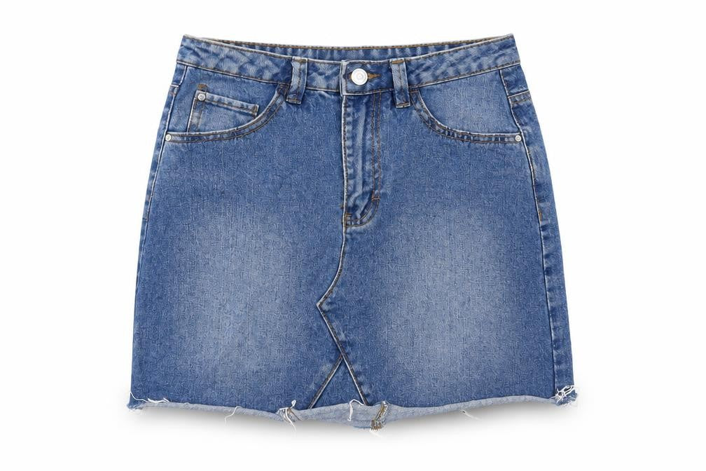 Denim & Co. Womens Blue  Denim A-Line Skirt Size 6
