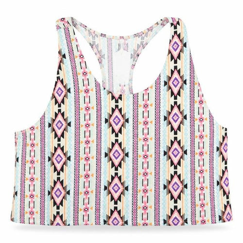 Divided Womens Multicoloured Geometric  Cropped Tank Size S