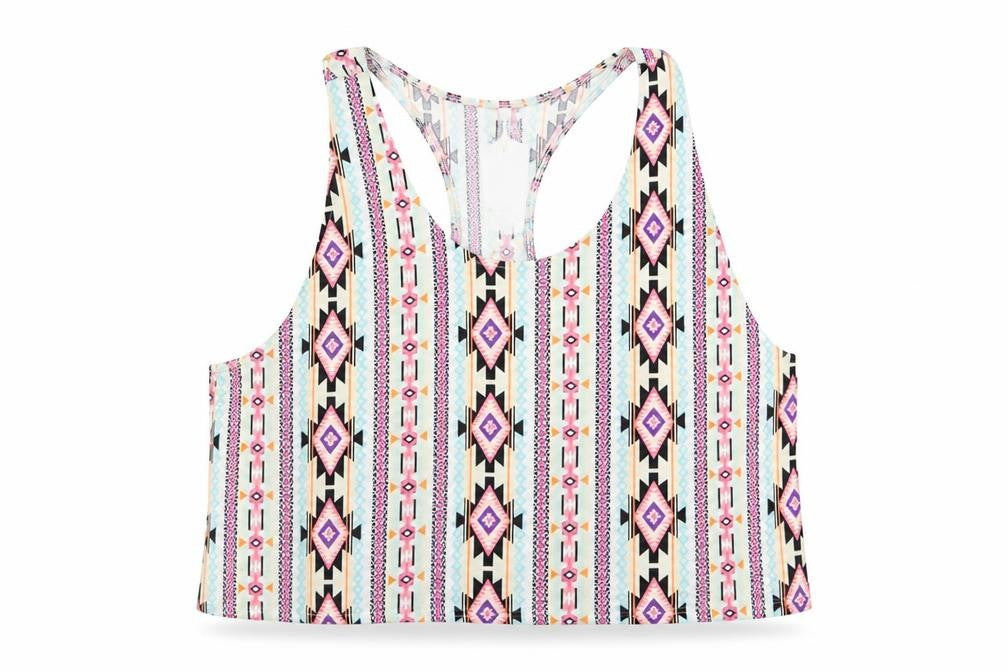 Divided Womens Multicoloured Geometric  Cropped Tank Size S