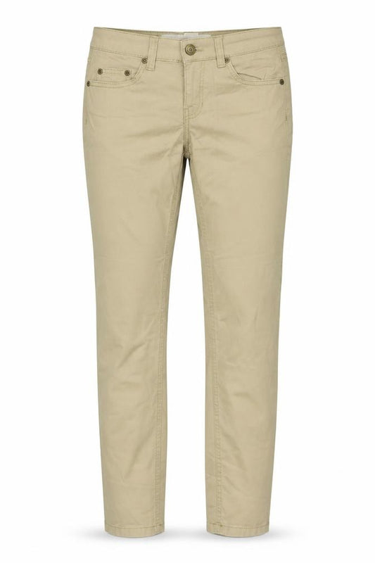 Front view of H&M women’s beige skinny jeans, size UK 6, 25.5-inch leg