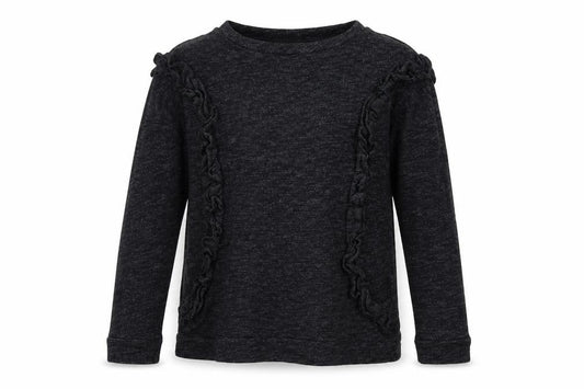 Front view of outfit kids girls’ black basic t-shirt, size 9, years