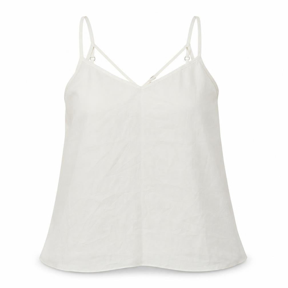 Front view of River Island women’s white basic blouse, size UK 8