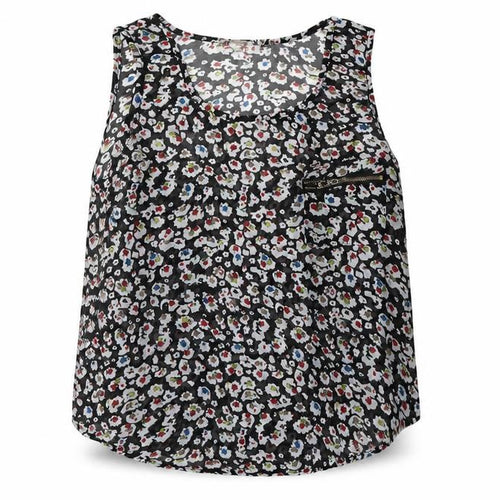 Cameo Rose Womens Black Floral  Basic Blouse Size S