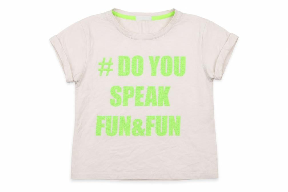 Fun & Fun Girls White   Basic T-Shirt Size M