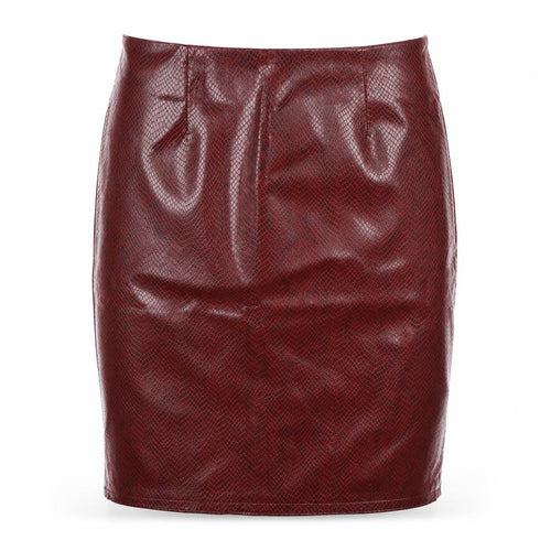 Preworn Womens Brown Animal Print  Straight & Pencil Skirt Size 28 in  - Faux Leather