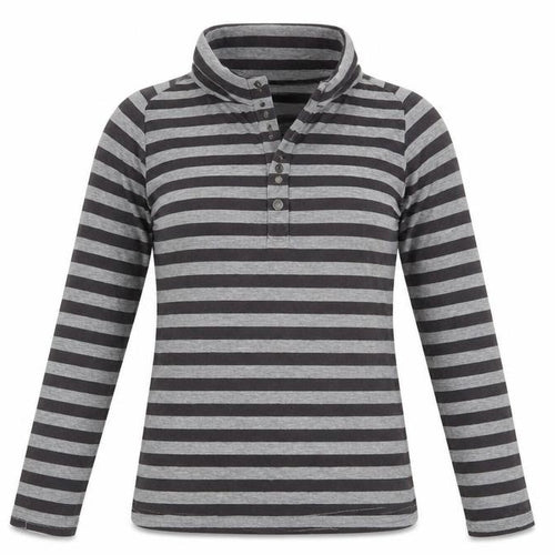 La Redoute Womens Grey Striped  Henley Sweatshirt Size 10