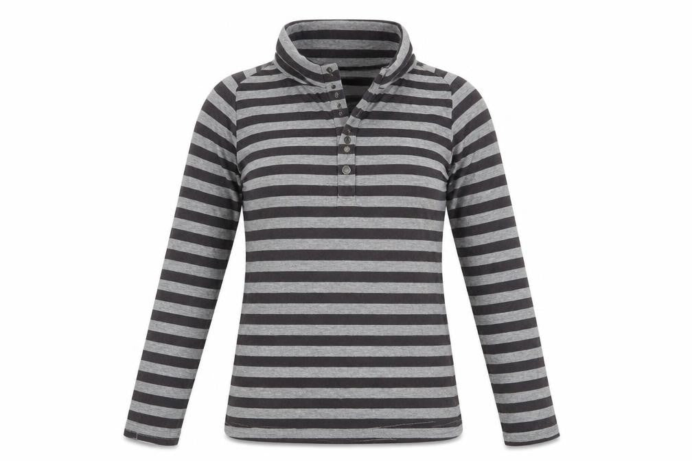 La Redoute Womens Grey Striped  Henley Sweatshirt Size 10
