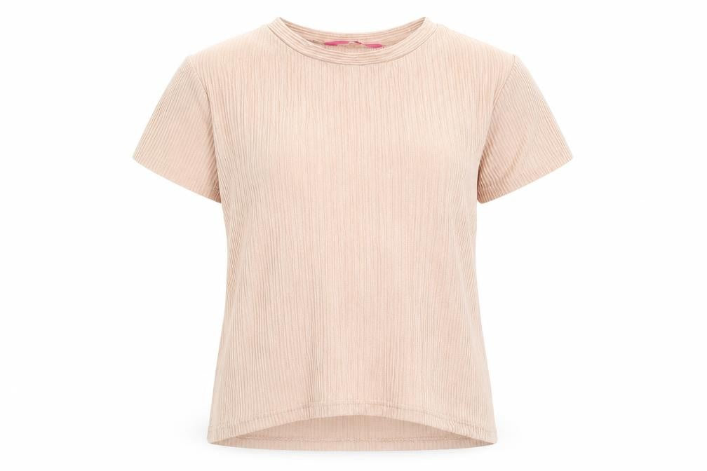 Front view of Young Dimension girls’ pink basic blouse, size 12-13, years