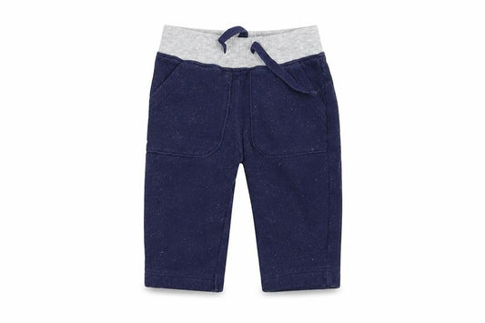 Front view of John Lewis boys’ blue sweatpants, size 0-3, months