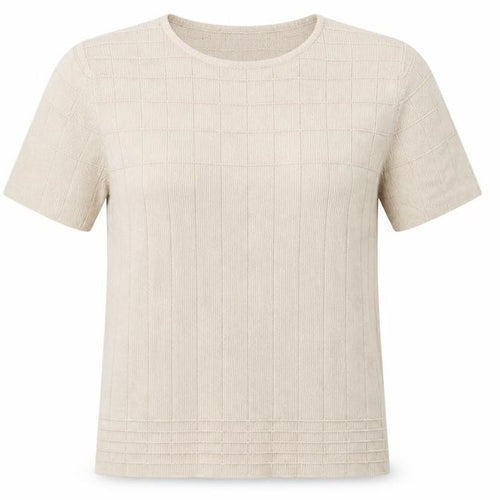 Jumper Womens Beige Check Knit Pullover Jumper Size M