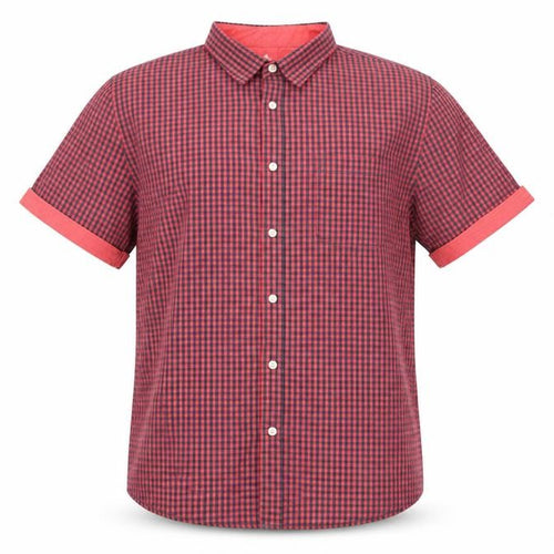 Easy Mens Red Plaid   Button-Up Size L