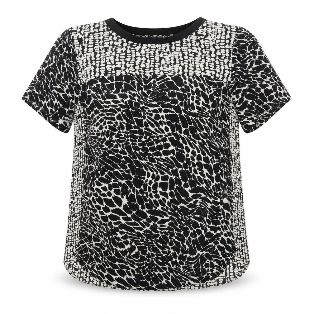 M&S Womens Black Animal Print  Basic Blouse Size 10