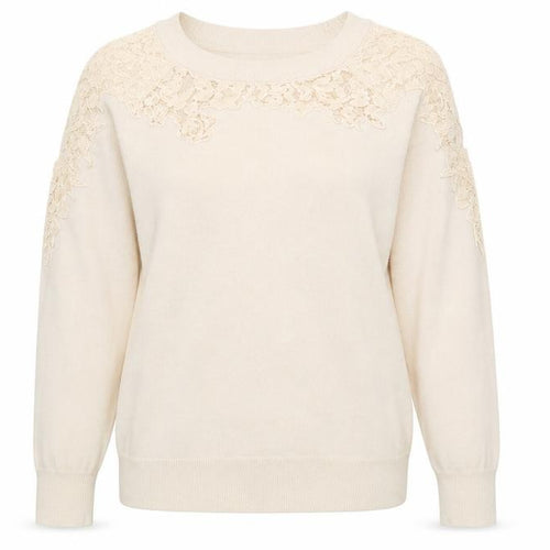 Topshop Womens Ivory   Pullover Jumper Size 12  - hole detail on each shoulder