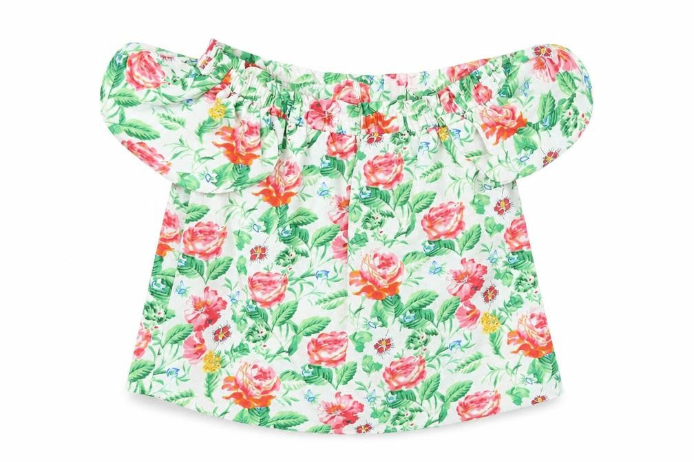 Innocence Womens White Floral  Basic T-Shirt Size 14