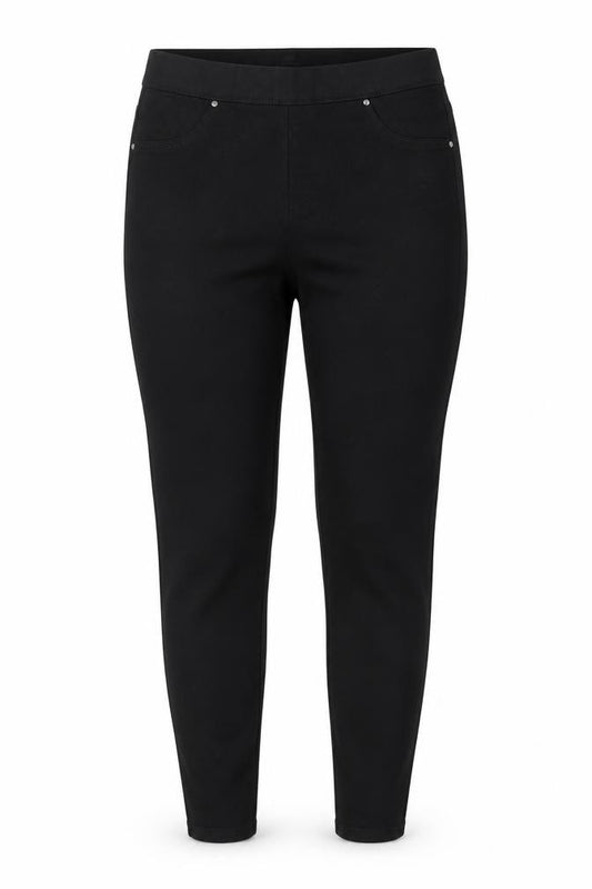 Front view of Denim 365 women’s black jegging jeans, size UK 12, 28-inch leg