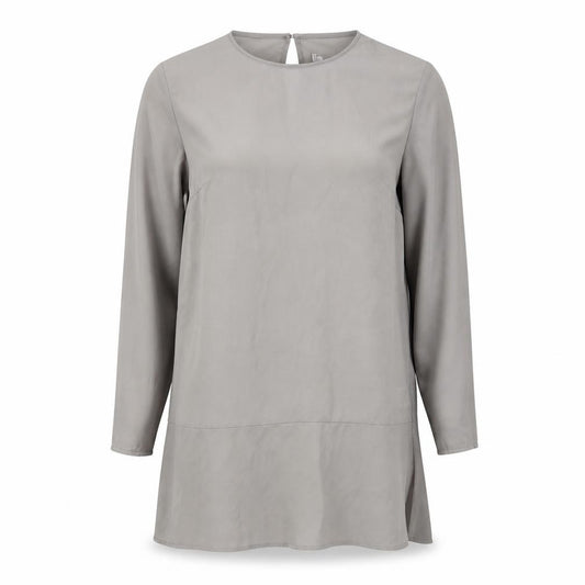 Front view of Divided women’s grey basic blouse, size UK 12, - long line